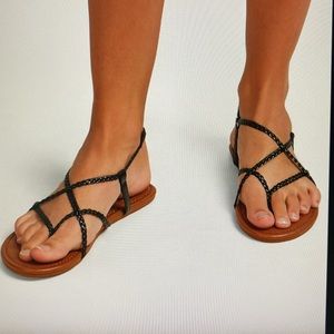 Billabong Braided Strappy Crossing Over Sandals Size 9